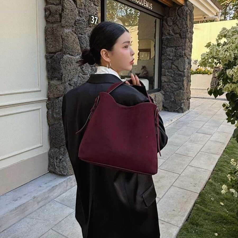 Luxury Shoulder Bags Totes Hobo Korean Style Ins Autumn And Winter New Suede Shoulder Underarm Bag Vintage Versatile Large Capacity Casual Tote For Wo