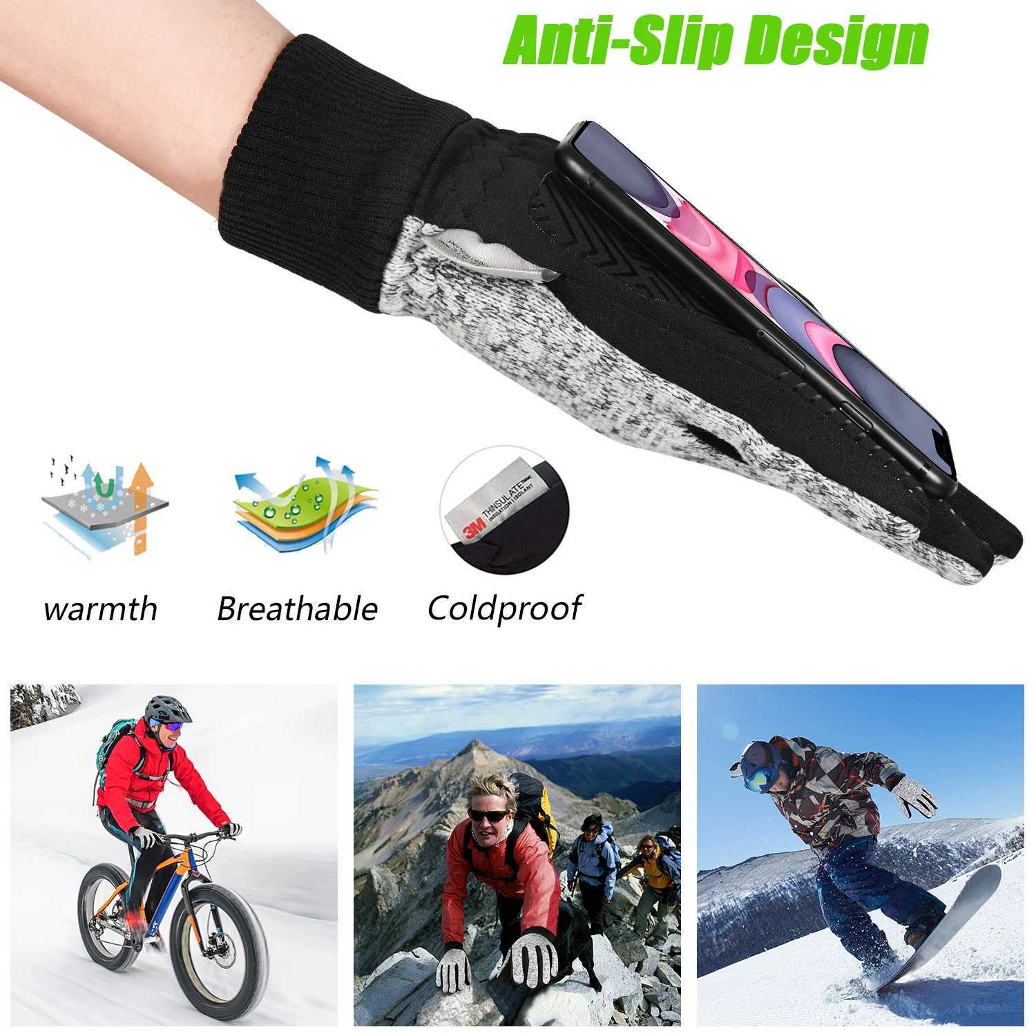 MOREOK Winter -20F 3M Warm Gloves Cycling Outdoor Sports Running Motorcycle Ski Touch Screen Non-slip Wear-re Gloves M260311
