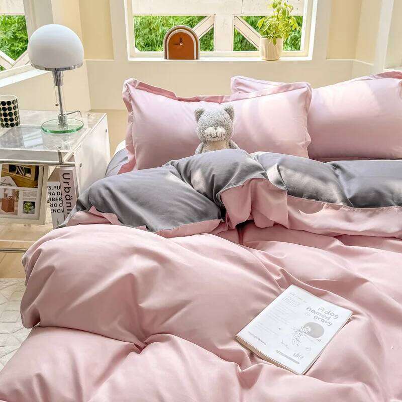 Blue Duvet Cover with Zipper Nordic Ins Twin Full Queen Size Flat Sheet Pillowcase Girls Boys 2025 Spring Bedding Set H260311 - view 5