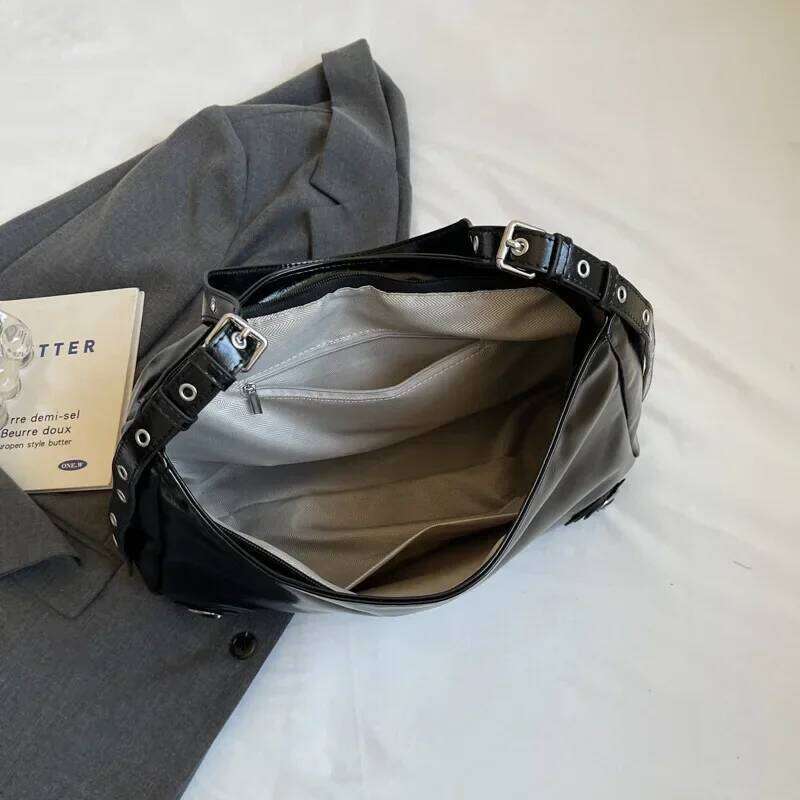 Fashion Design Women's Shoulder Crossbody Bag Large Capacity Pu Leather Ladies Tote Bags Vintage Luxury Female Rivets Handbags XJ260311