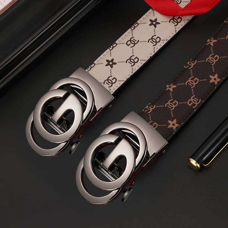 Belt Genuine Leather Belt Metal Alloy Automatic Buckle Brand Luxury Design Waist Belts For Men Strap Male