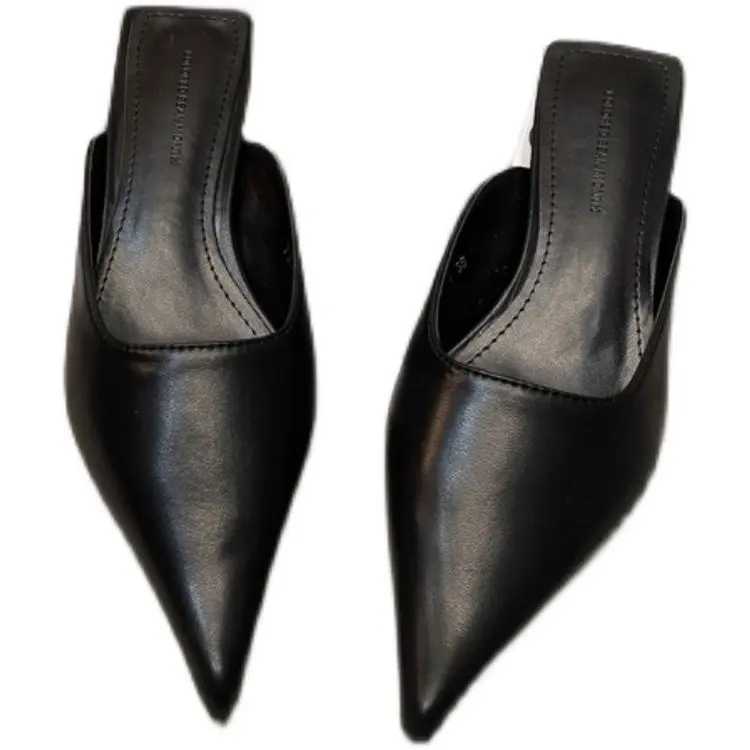 Stylish and slimming pointed-toe kitten heel closed-toe sandals for women perfect for casual wear K260311