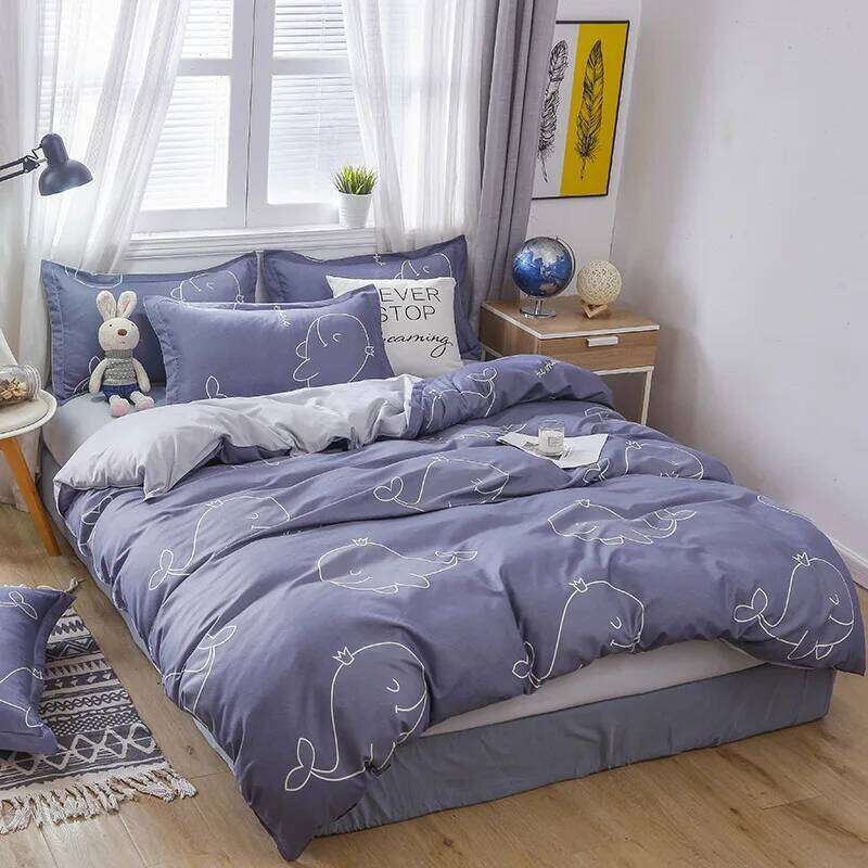 Home textile aloe vera cotton quilt cover, bed sheet, skin friendly and brushed four piece set H260311 - view 3