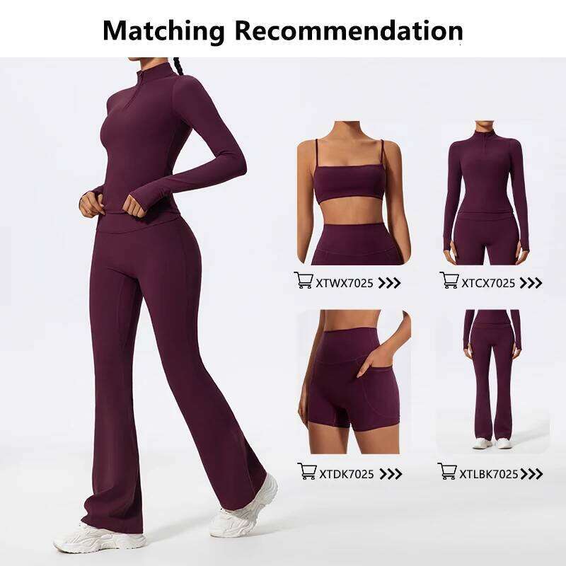 Hearuisavy Long Sleeve Suit Sports Quick-Drying Gym Bra Set Women Short Tracksuit Running Workout Yoga Clothes 26H0311
