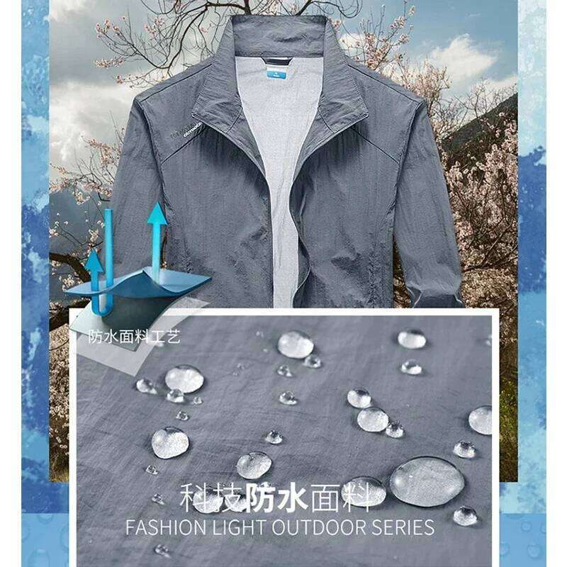 Summer Jackets Men Male Windbreaker Fishing Coats Father Ultrathin Sunscreen Jacket Youth Outerwearing Clohting Traveling Korean 26H0311