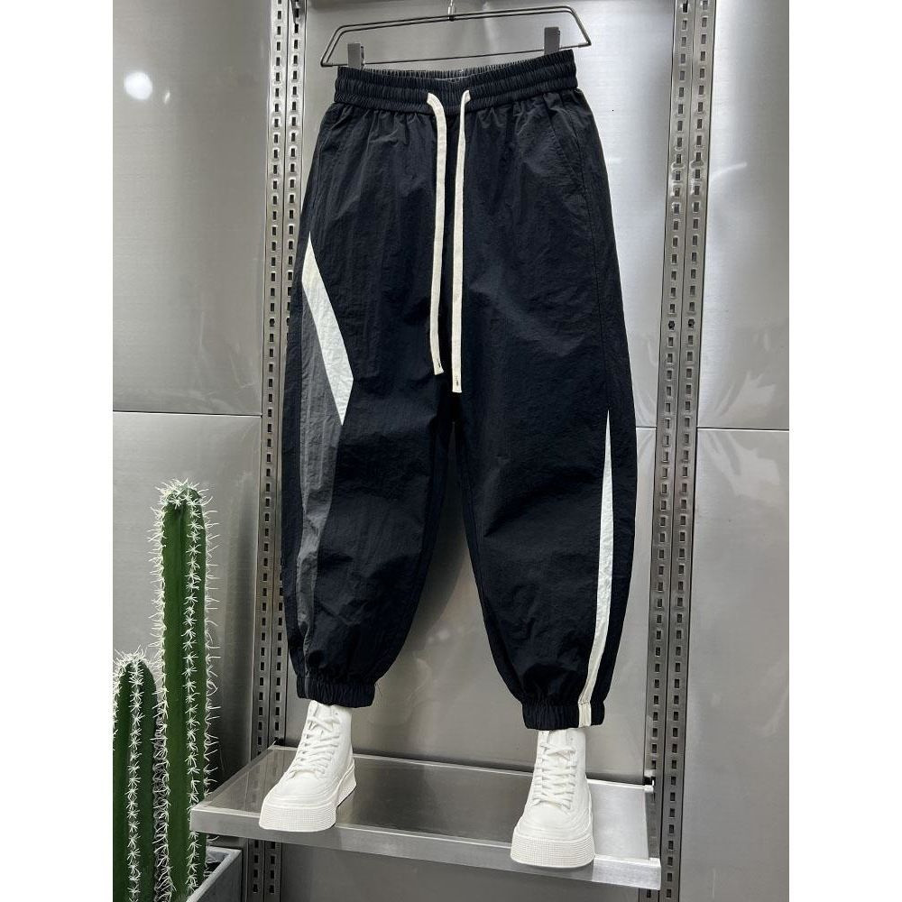 Summer Thin Quick-dry Striped Patchwork Outdoor Jogger Sports Casual Pants Men's Designer Pants Trendy Versatile Loose Harem Pants