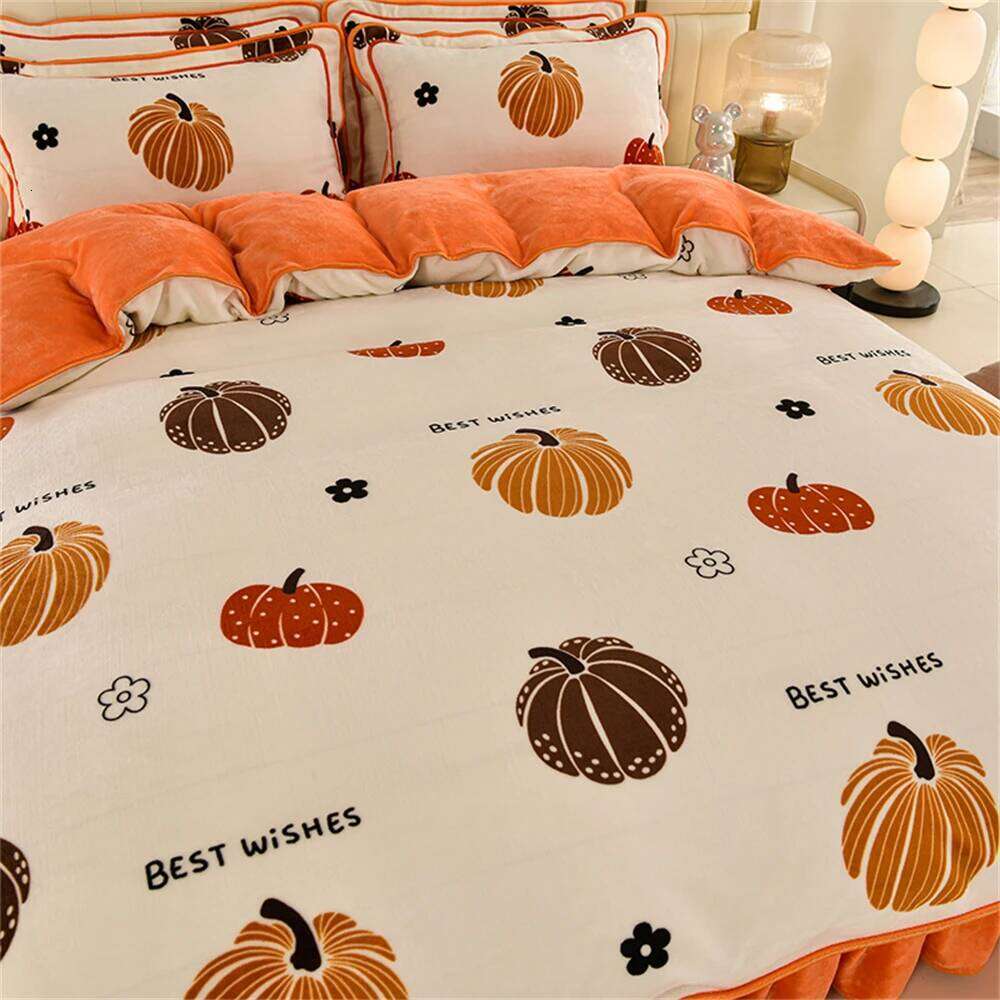 Light Winter Milk Four-Piece Set Class A Thickened Warm Fleece Home Anti-static Duvet Cover Bed Sheet Bedding Sets H260311