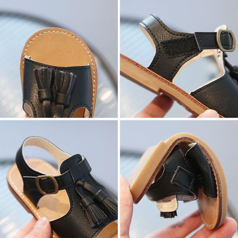 Kids Designer Sliders Sandals Girls Flat Tassel Sandals Kidszworld Toddler Fashion Design Summer Non-Slip Sandals Size US5.5C-US12.5C K0752