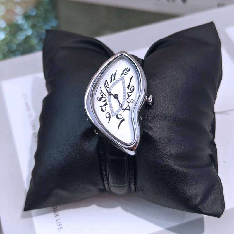 Y2K Medieval Collection Innovative Irregular Watch Leather Strap Fashion Avant-Garde Niche Design Quartz Wristwatch