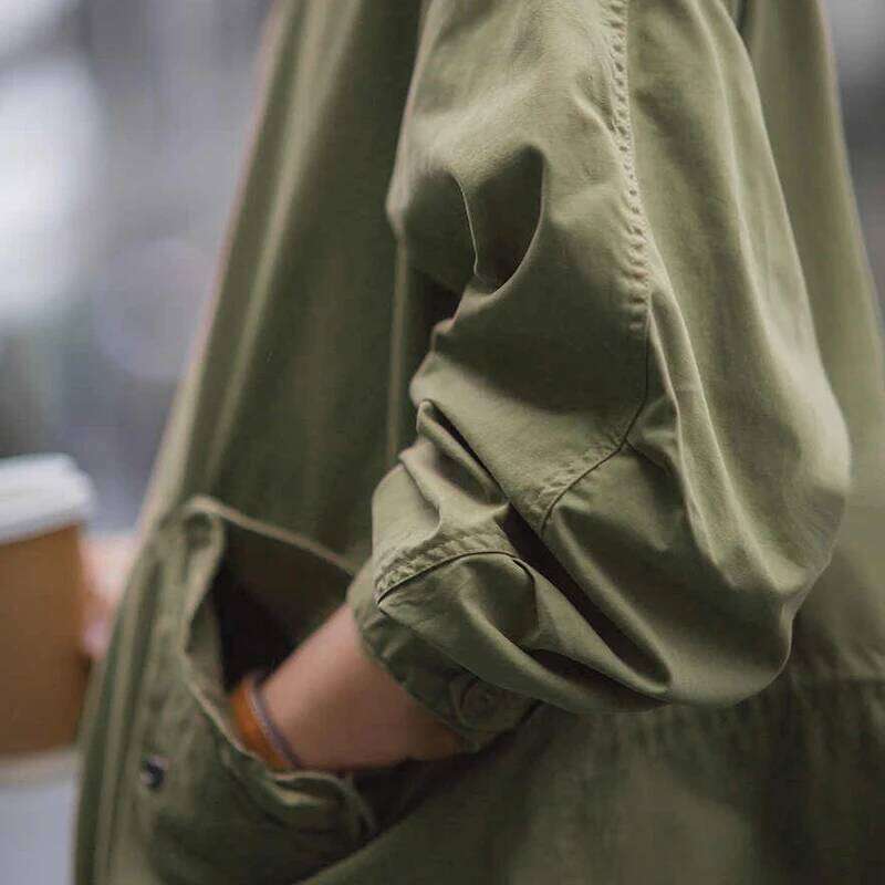 New Arrival American Retro Spring Style Overcoming Fishtail Windbreaker Parka Long Loose Coat Jacket Men's 26H0311