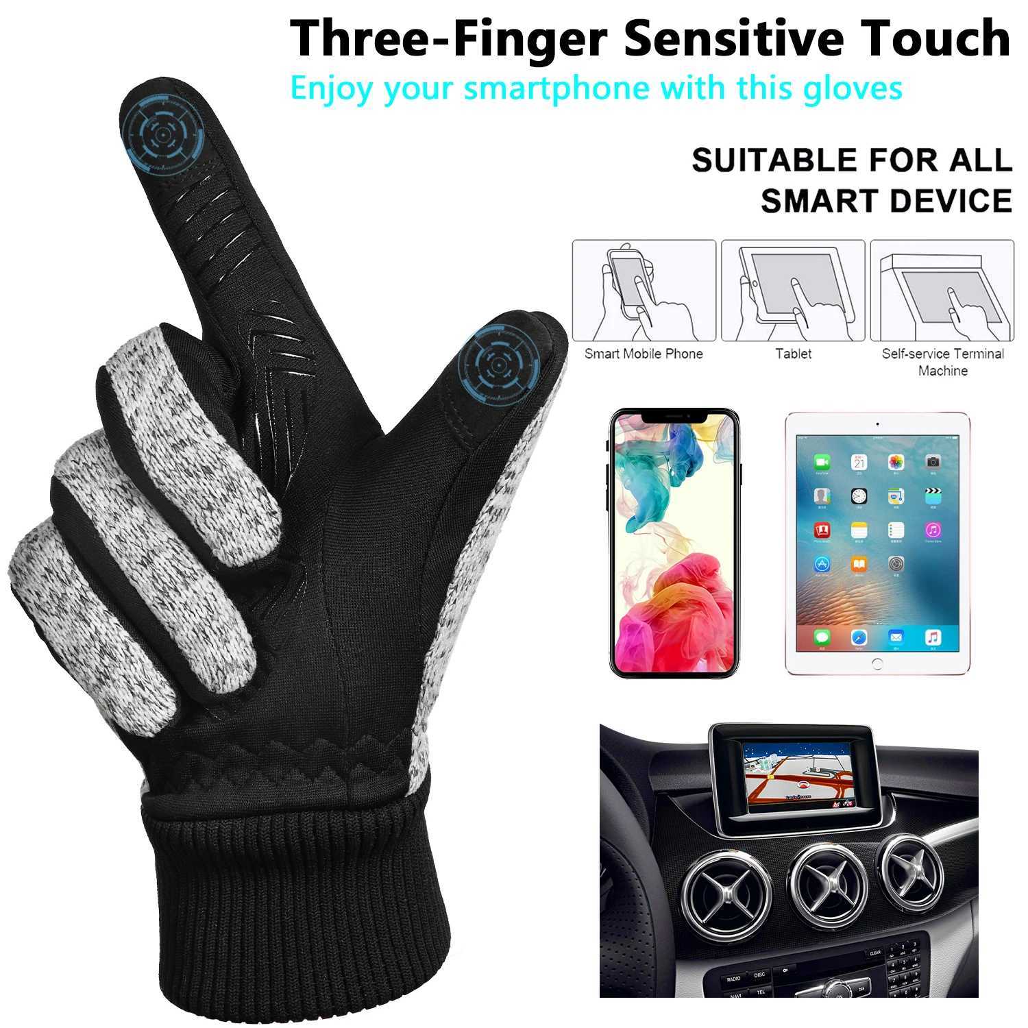 MOREOK Winter -20F 3M Warm Gloves Cycling Outdoor Sports Running Motorcycle Ski Touch Screen Non-slip Wear-re Gloves M260311