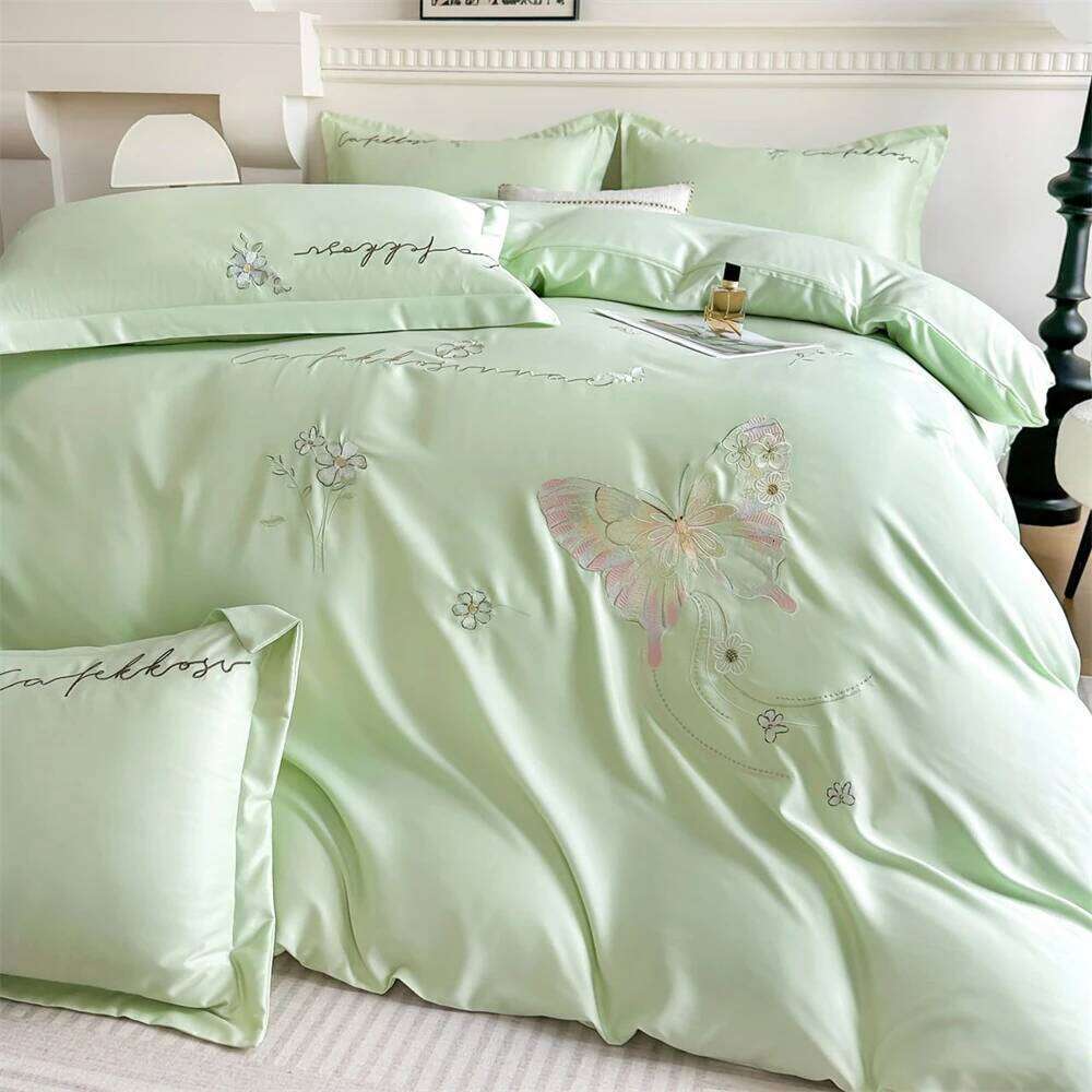 Embroidery Bedding Soft Comfortable Four-Piece Princess Duvet Cover Bed Sheet Set Pillowcases Bedroom Decor H260311