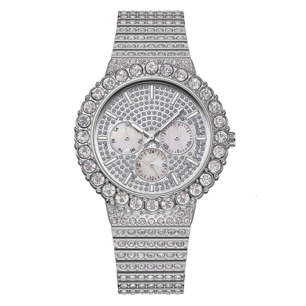 Trendy Full Diamond Fashionable Versatile Leisure Multi functional Luminous Waterproof Men's Quartz Watch