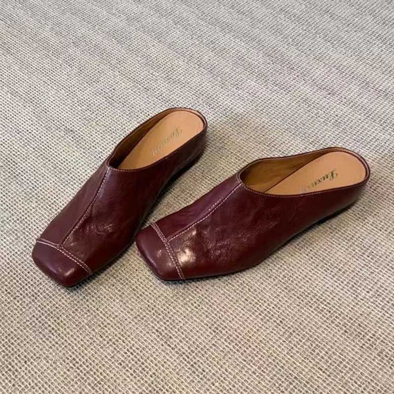 Women Mules Shoes Flats Casual Fashion Square Toe Womens Sandals 2025 Slingback Summer Walking Zapatillas De Mujer K260311