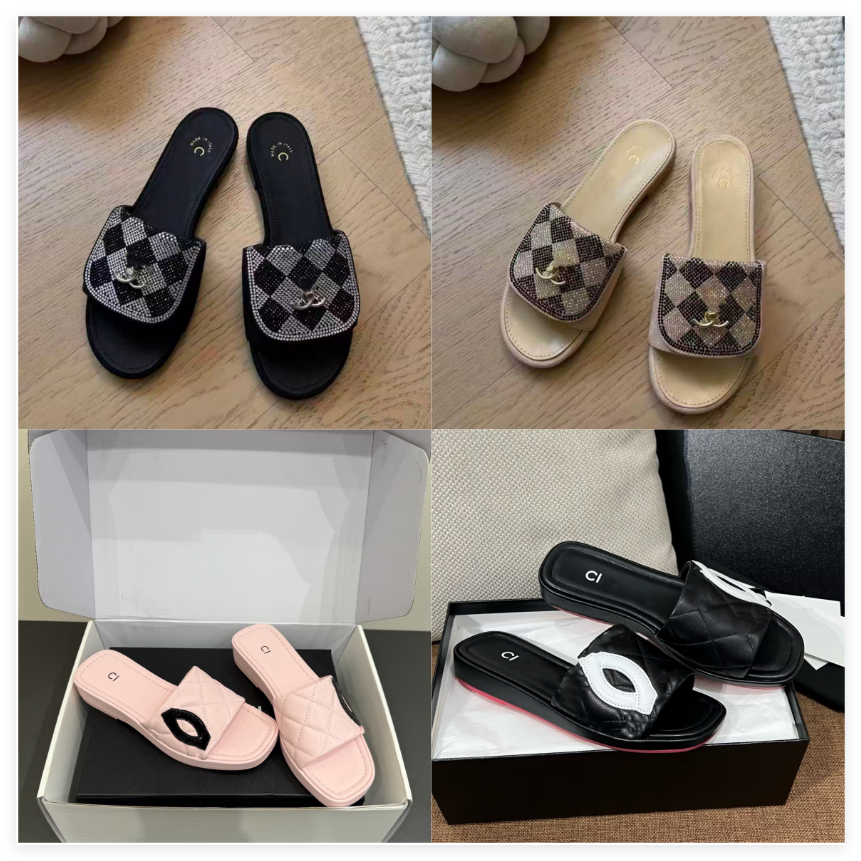 AAA Designer slides Women Flat Sandals Mule Shoe dermis Luxury Brands Shoes Woman Ladies Summer Flip Flops Slippers Miller