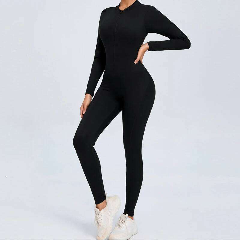 Hearuisavy V Sports Jumpsuit Yoga Clothes Rompers Women Long Sleeveles Workout Bodysuits less One-piece Suit Female 26H0311