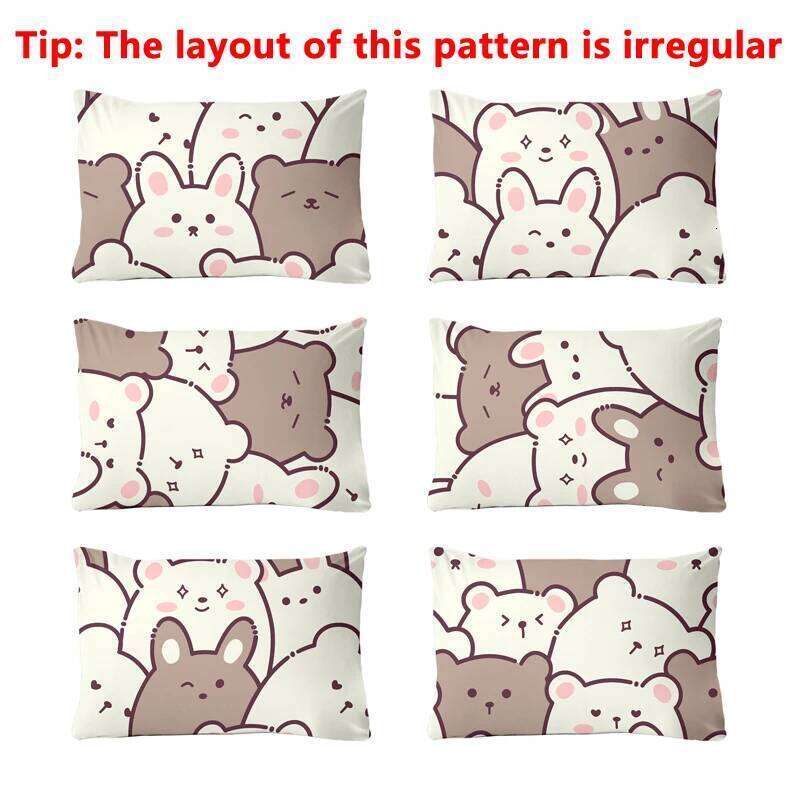 3-piece cartoon fun bear pattern matte three piece fitted sheet bedroom printed bed cover set, bedding H260311