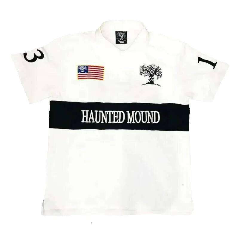 Men's Polos Men's Tees Polo Haunted Mound Polo Shirt America Retro Street Hip Hop Short Sleeve Y2k Men Casual Top Baseball Home Casual Men&#