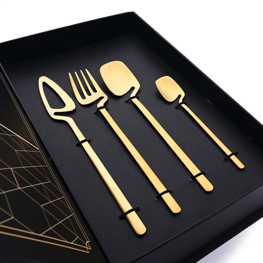 32pcs Black Matte Cutlery Set 304 Stainless Steel Dinnerware Set Knife Fork Spoon Dinner Set Bar Party Kitchen Tableware Gift 260306 - view 7