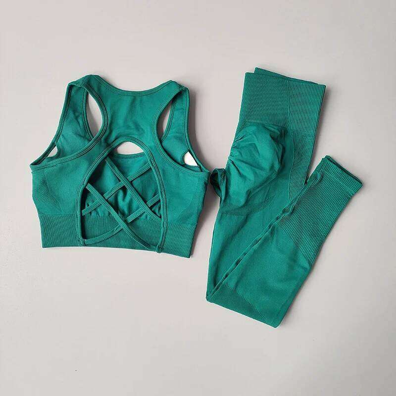 Women's tracksuit Fitness Suit Yoga Sets Sportswear Workout Bra+High Waist Leggings Gym Clothing Seamless Sports Suits 26H0311