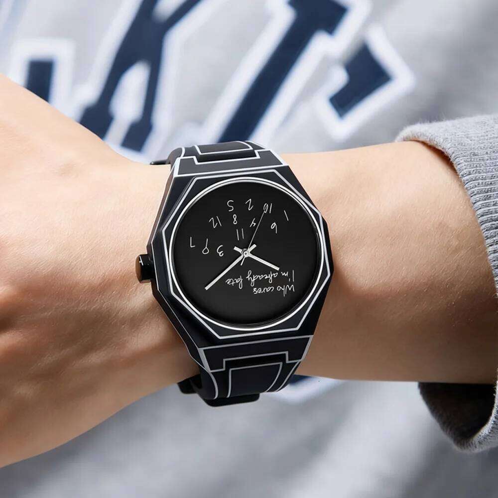 Men's Sports Electronic Quartz Wristwatch Anime-inspired minimalist design Lightweight buckle closure Unisex student timepiece