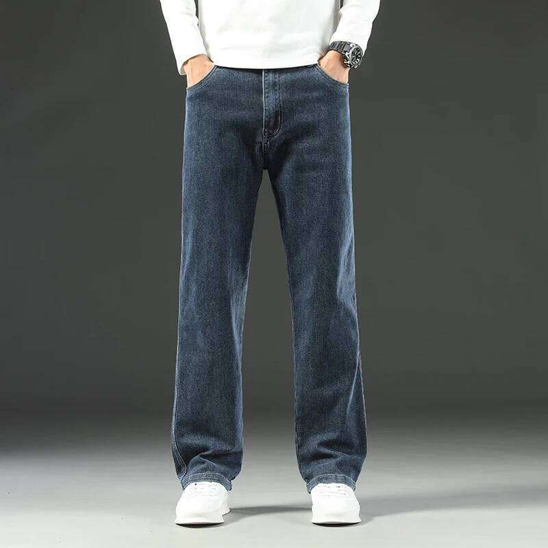 2026 New Y2K Autumn and Winter Baggy Jeans Men's Loose Straight Wide-leg Business Trousers Mens Clothing Z260225