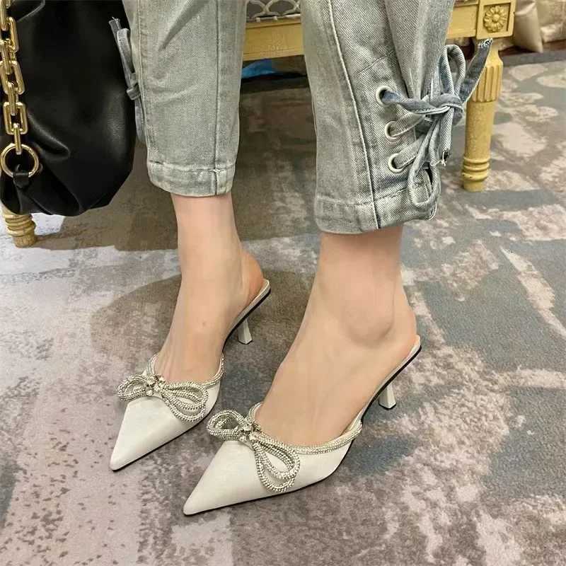 Women Fashion High Heel Rhinestone Woman Pump Crystal Bowknot Ankle Strap Ladies Prom Shoes Women High Heel Party Shoes K260311