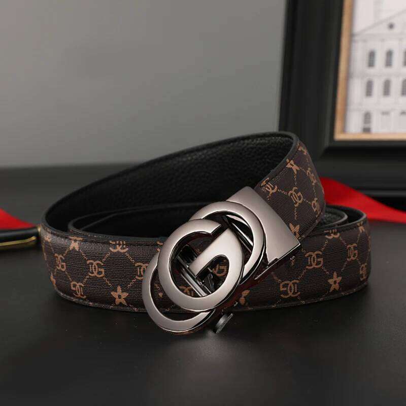 Belt Genuine Leather Belt Metal Alloy Automatic Buckle Brand Luxury Design Waist Belts For Men Strap Male
