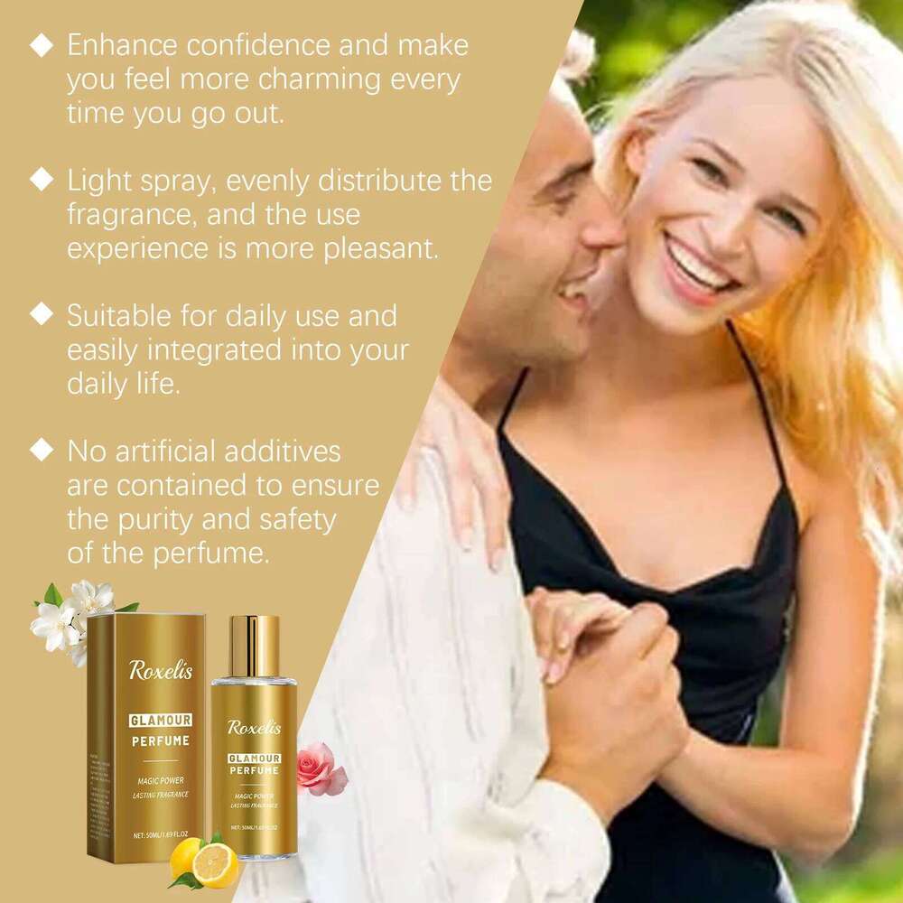 Roxelis 50ml Charming Natural Fresh Dating Atmosphere Lasting Scent Glamour Seduction Cologne Pheromone Perfume Z260311