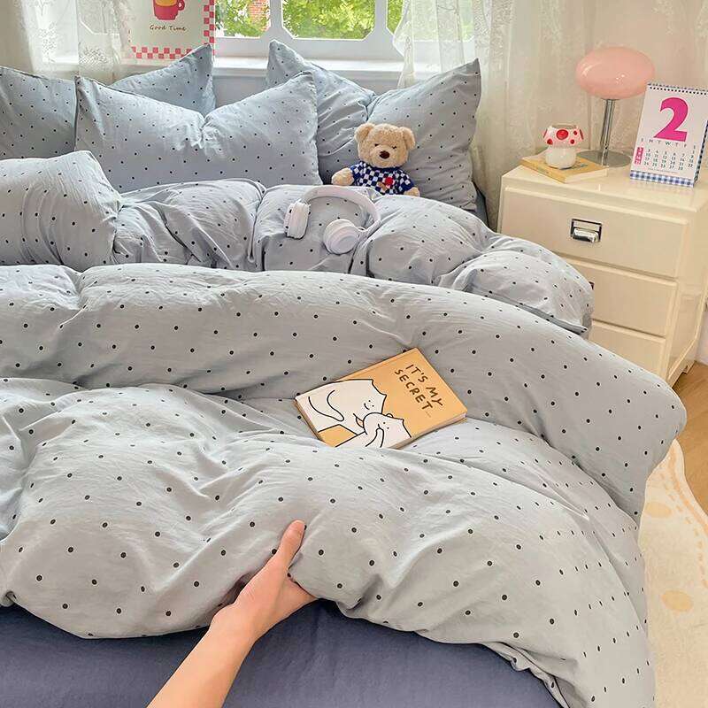 Pre-Washed Microfiber Duvet Cover Set with 2 Pillowcases - Ultra Soft Wrinkle-Resistant Bedding Set, Hypoallergenic & Breathable H260311