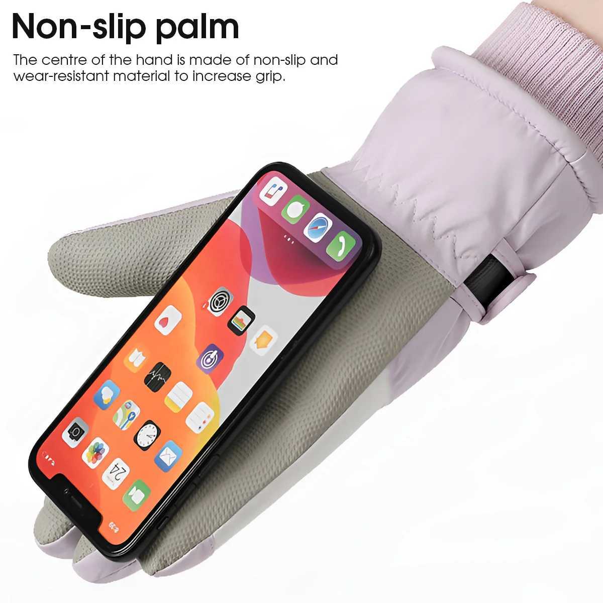 Ski gloves are warm cold resistant thick slip resistant splash proof and suitable for outdoor hiking and cycling in winter M260311
