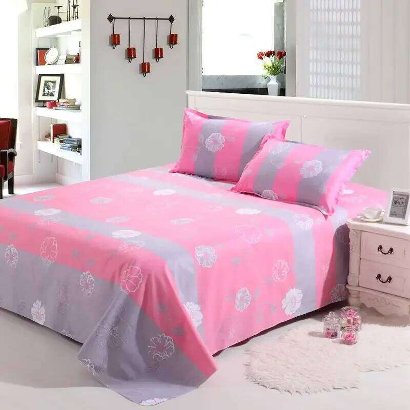 Queen Size Single Soft Brushed Cotton Bedding Rustic Design All Seasons Breathable 1.6m Double Bed Sheet H260311