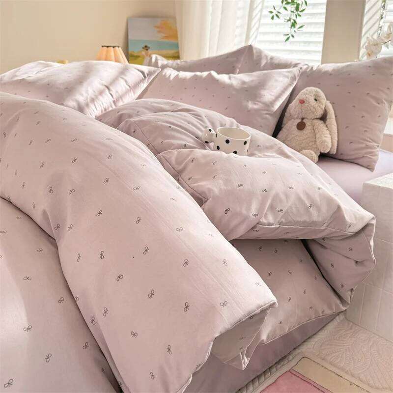 MissDeer Floral Style Duvet WIth Pillowcase Single/Queen/King Soft Washed Cotton Bed Cover Sets dekbedovertrek 240x220 H260311