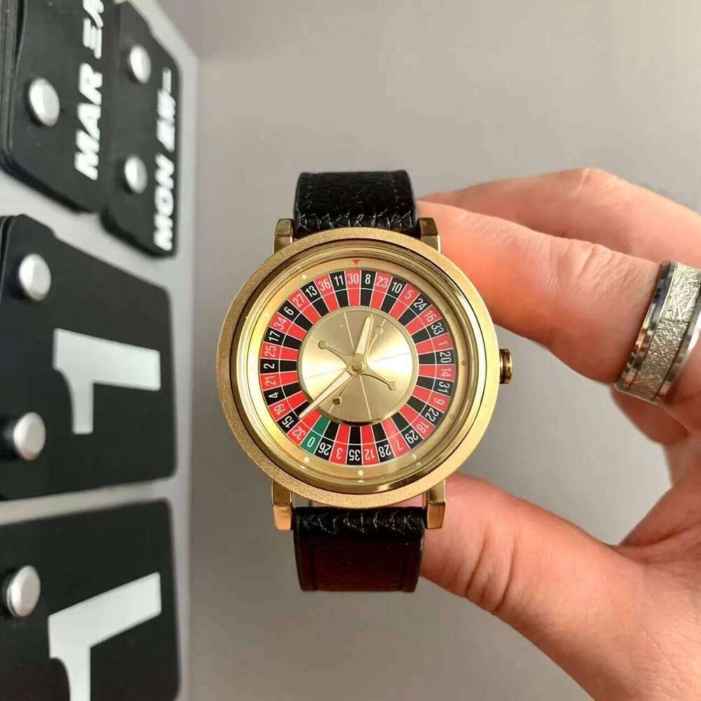 Luxury Quartz Watches Rotate the dial Unique and Innovative Design Concept Gold-Tone Sports Men's Watch