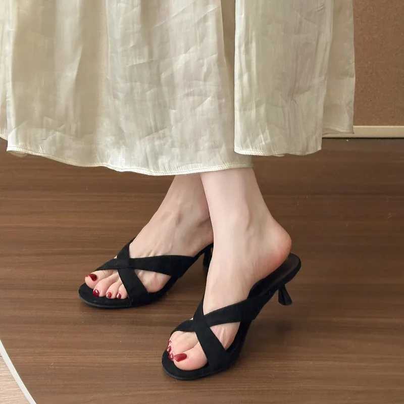 Sexy Women High Heels Open Toe Sandals Woman Shoes 2025 Summer Designer Party Dress Shoes Fashion Flip Flops De Mujer K260311