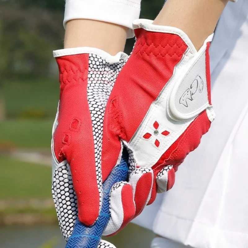 PGM Womens Gloves 1 Pair Soft Breathable PU Leather Non Slip Particles Outdoor Sports ST020 M260311