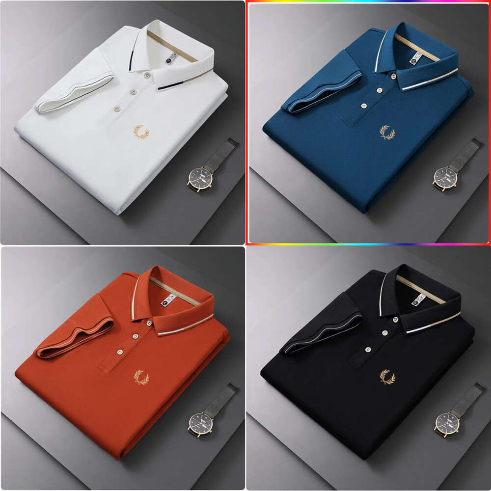 Men's Polos Men's Tees & Polos Free shipping High Quality Embroidered Polo Shirt Solid Slim Summer T-shirt Fashion Top Trend Casual Business