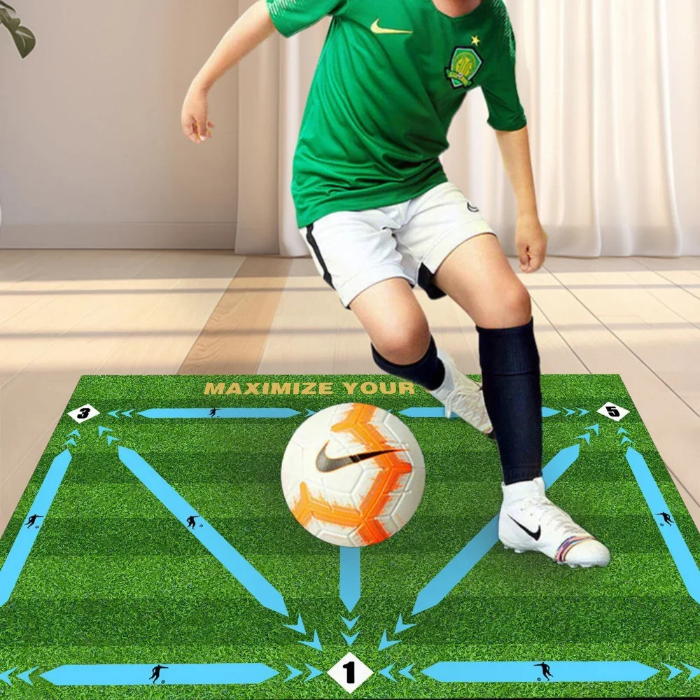 Football Training Mat Soccer Training Equipment Non Slip Foldable Kids Adults Dribble Mat Training Indoor Ourdoor Equipment 260303