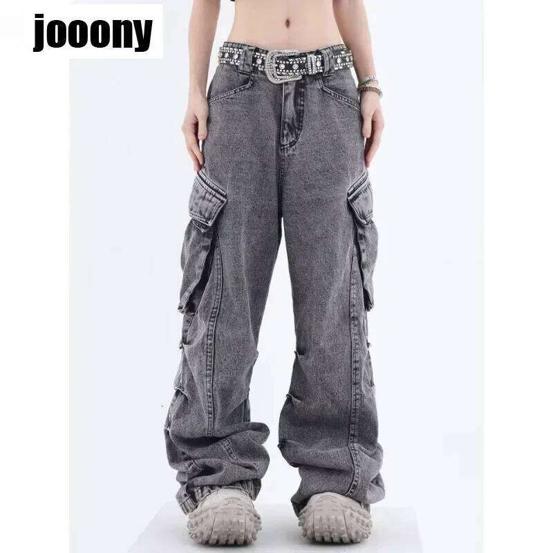 Wide Leg Baggy Clothing Cargo Men Street Vintage Washed High Waisted Four Seasons Jeans Pants Casual Z260225