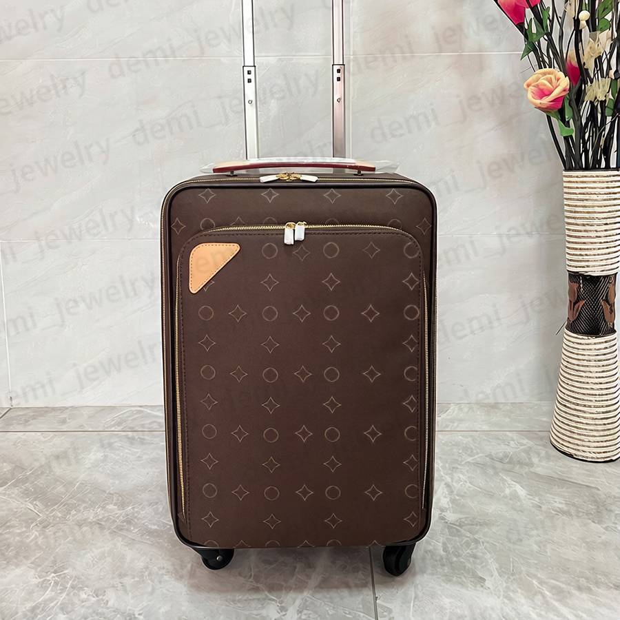 Designer Suitcase Luxury Luggage Genuine Leather Suitcases Flower Plaid Boxes Trolley Case Travel Bag Unisex Boarding Case with Zipper 12 20 24 inches
