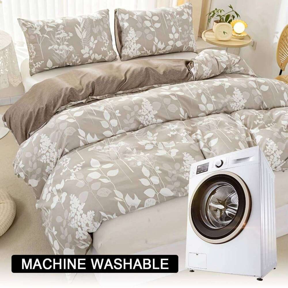 3pcs/set Leaf Floral Pattern Set1 & 2 PillowcaseSoft And Skin-Friendly Duvet Cover Bedding Set For H260311