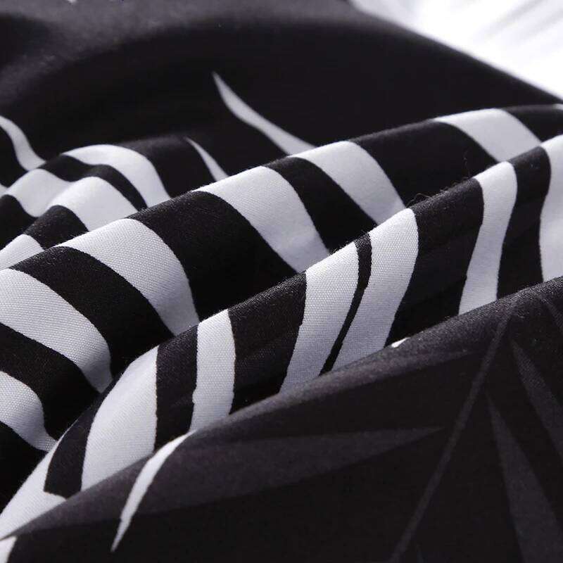 Palm Leaf Comforter Black and White Bedding for Kids Teens Adult Women, Leaves Duvet Covers Reversible Quilt Cover Set H260311 - view 7