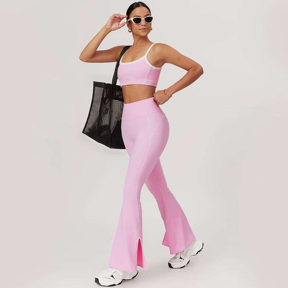 Yoga Set Women Sport Bra Gym Workout Legging High Waist Wide Flare Pant Fitness Sports Shorts Active Wear Suit 26H0311