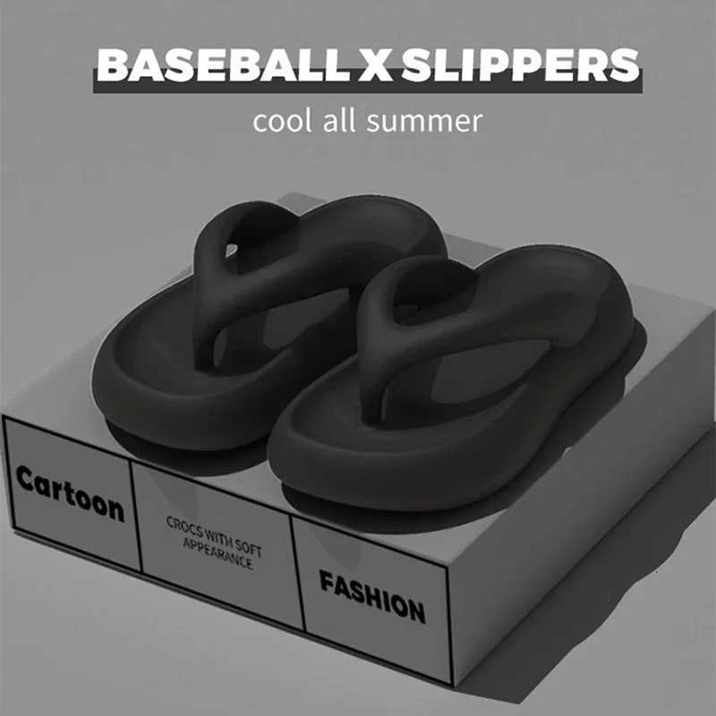 Thick bottom flip flops for womens summer 2025 new height increasing anti slip beach sandals beach for outdoor wear K260311