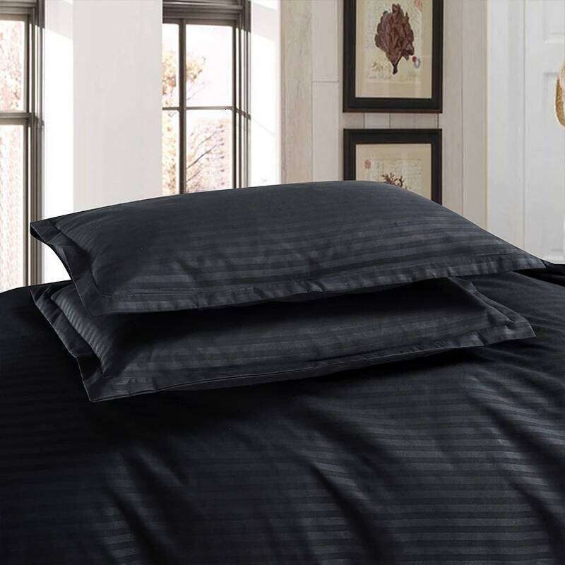3PC Satin Black Cover Set Comfortable Bedding Duvet Cover*1+Pillowcase*2 Bedroom Home Decoration Without Padding/Core H260311 - view 4