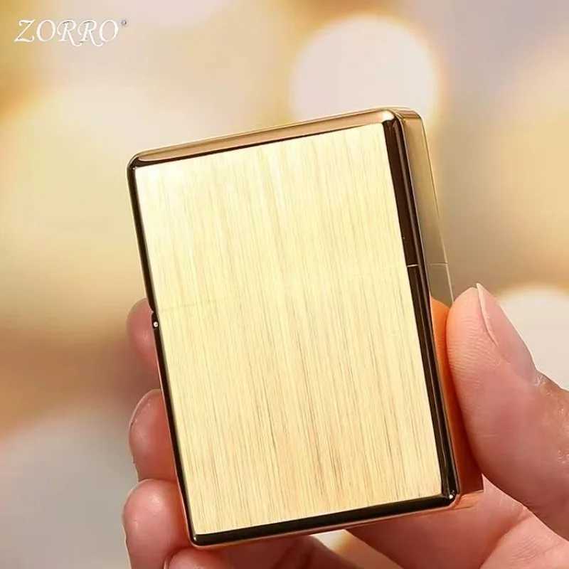 912 Heavy Duty Armor Brass/Titanium Windproof Kerosene Lighter 3/5 Hinged Metal Gasoline Lighter Mens Gift 150G N260311