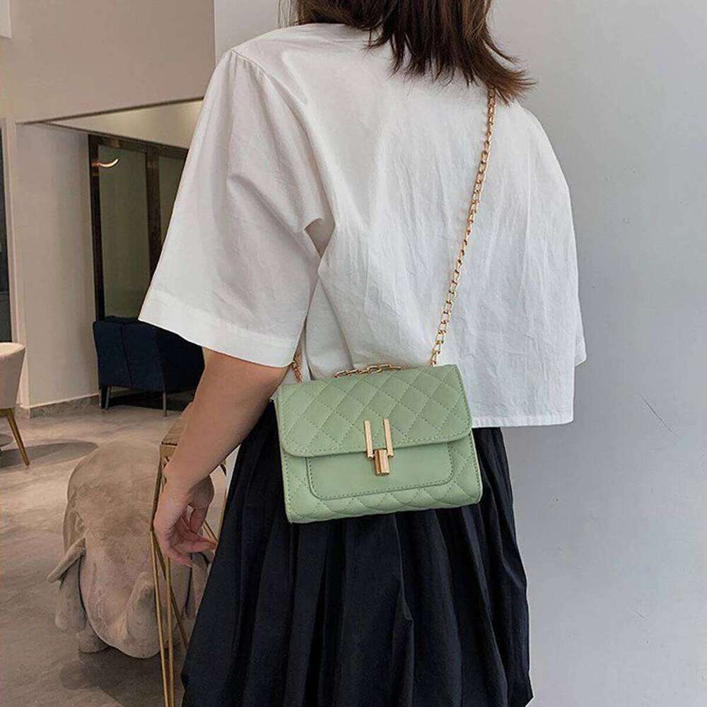 1 Pc Elegant Quilted PU Shoulder Women, Mini Magnetic Flap Closure Crossbody Bag Perfect For Daily Use /Commut XJ260311