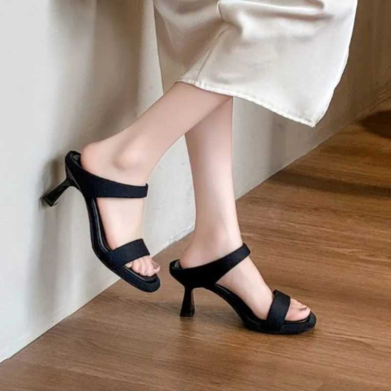 2025 Fashion Leopard Platform Toe Block Heel Open-Toe Slides Chunky Summer Outdoor Bestseller Womens High Heel K260311