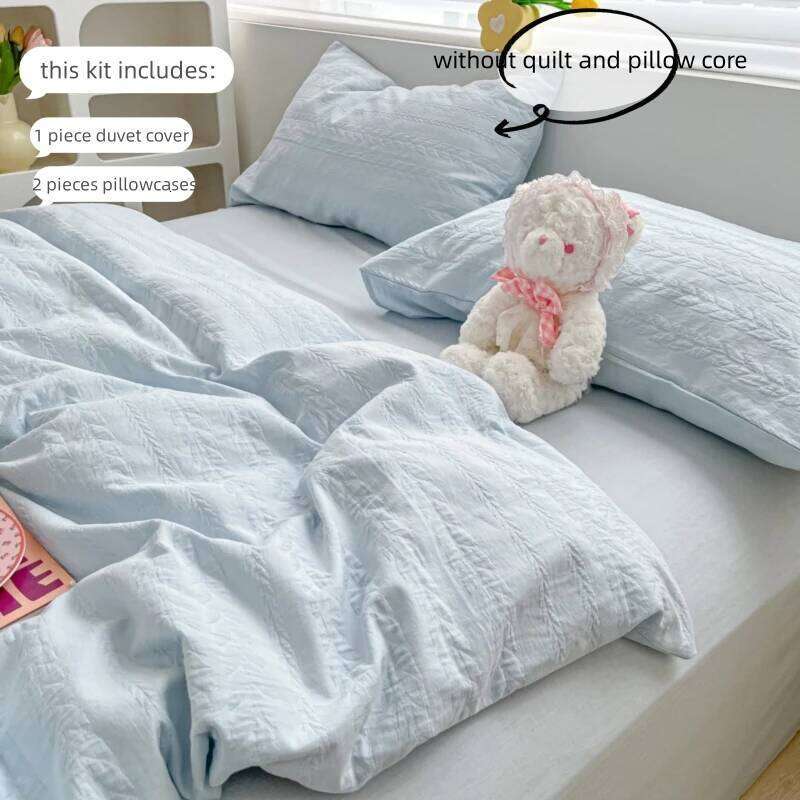 3pcs Jacruard Duvet Set 1*Duvet Cover + 2*Pillowcase, Without Core, pure color Bedding Set, Soft Comfortable H260311