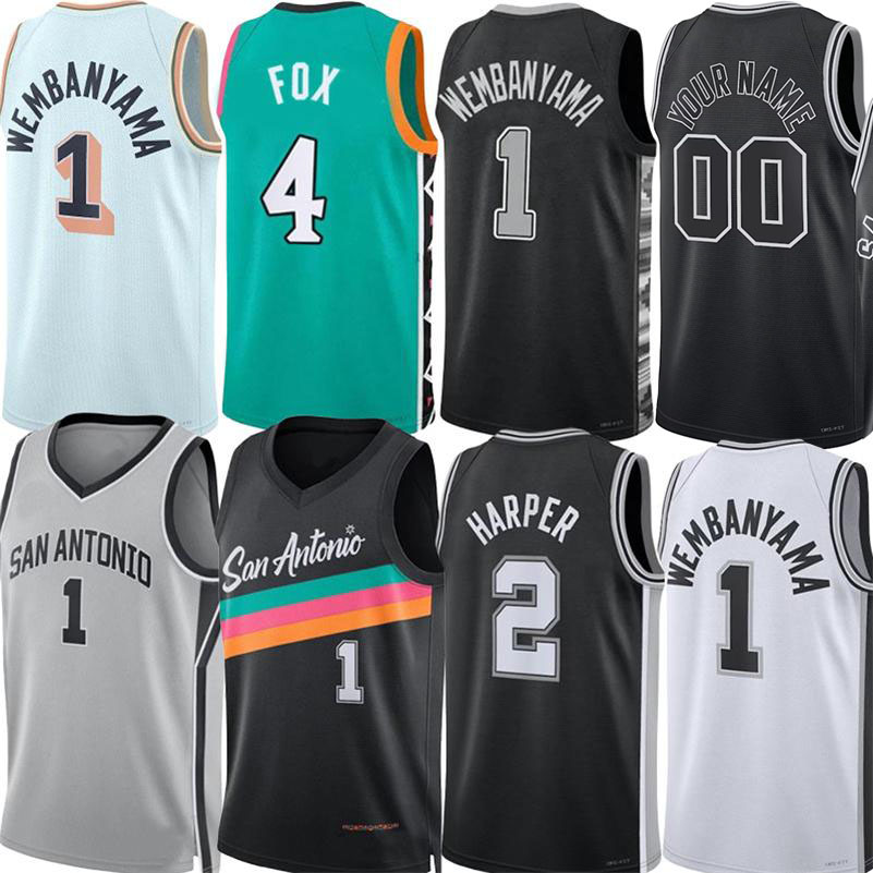 25 26 Victor Wembanyama San Anton Spur Basketball Jerseys Dylan Harper Fox Stephon Castle Keldon Johnson Devin Vassell Carter Bryant Luke Kornet City Jersey